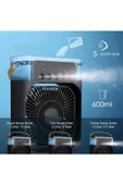 Taşınabilir Işıklı 5 Spreyli Vantilatör Buzlu Buharlı Vantilatör Mini Fan Nemlendirici - 2