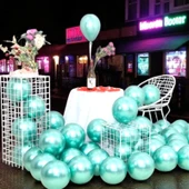 ULTRA YÜKSEK KALİTE 50 ADET AÇIK YEŞİL KROM BALON AYNALI PARLAK METALİK BALON KROM AÇIK YEŞİL BALON thumbnail 1