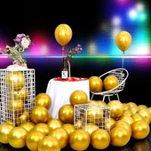 ULTRA YÜKSEK KALİTE 50 ADET GOLD KROM BALON AYNALI BALON PARLAK BALON METALİK BALON KROM GOLD BALON - 1