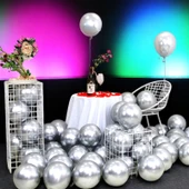 ULTRA YÜKSEK KALİTE 50ADET GÜMÜŞ KROM BALON AYNALI BALON PARLAK BALON METALİK BALON KROM GÜMÜŞ BALON thumbnail 1