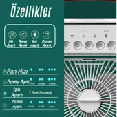 Vantilatör Masaüstü Kablolu Süper Sessiz Fan Su Püskürtmeli Mini El Hava Serinletici Nemlendirici - 6