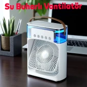 Vantilatör Masaüstü Kablolu Süper Sessiz Fan Su Püskürtmeli Mini El Hava Serinletici Nemlendirici - 1