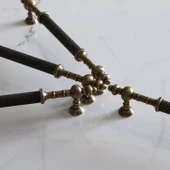 Mobilya Mutfak Çekmece Dolap Dolabı Kulpu Kulbu Kulpları Eskitme Antik Sarı Metal 128 mm thumbnail 5