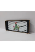 Renkli Çiçekler Kahve Tepsisi Sunum Tepsi 29x12.5 cm - 2
