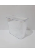 Renkli Çiçekler Gıda Saklama Kabı 1350ml Kapaklı Şeffaf Erzak Saklama Kabı Erzak Kavanozu Kavanoz - 1