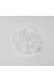 Renkli Çiçekler Kozmetik Organizer  Kalp Figürlü Şeffaf Plastik Mini Kozmetik Organizeri | - 4