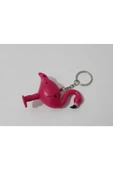 Renkli Çiçekler Anahtarlık Sinyal Işıklı Flamingo Anahtarlık - 4