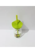Renkli Çiçekler Pipetli Süt Şişesi Çocuklar İçin Süt Meye Suyu Şişesi 250ml Karikatür Desenli Şişe - 5