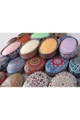 Renkli Çiçekler Bir Adet Oval Teneke Kutulu Sabunlu Sabunluk 9x6x3 CM - 3