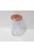 Renkli Çiçekler 1000ml Cam Kavanoz Kuru ve Sıvı Gıda Saklama Kavanozu - 1