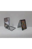 Renkli Çiçekler Ayna Metal Çanta Aynası Dikdörtgen Ayna - 4