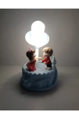 Renkli Çiçekler Dekoratif Işıklı Müzikli Biblo - 4