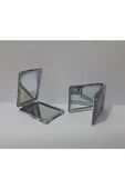 Renkli Çiçekler Ayna Metal Çanta Aynası Dikdörtgen Ayna - 5