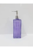 Renkli Çiçekler 500 ML Renkli  Cam Sıvı Sabunluk - 2