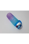 Renkli Çiçekler 1000 ML Suluk Kolay Açılıp Kapanabilen Düğme Mekanizmalı Su Matarası Matara - 6