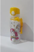 Renkli Çiçekler Suluk 500ml Askılı Şeffaf Su Matarası - 1