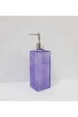 Renkli Çiçekler 500 ML Renkli  Cam Sıvı Sabunluk - 1