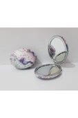 Renkli Çiçekler Desenli Oval Metal Ayna - 2