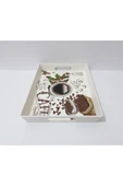 Renkli Çiçekler Kahve Tepsi 29x21x3.5 CM Dikdörtgen Sunum Tepsisi - 4