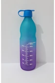Renkli Çiçekler 1000 ML Cam Suluk Su Matarası Matara - 1