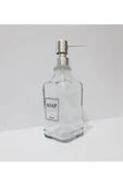 Renkli Çiçekler 500 ML Kare Cam Sıvı Sabunluk - 7