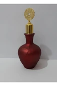 Renkli Çiçekler Kırmızı Renkli Cam Kolonya Şişesi Dekoratif Obje - 6