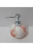 Renkli Çiçekler Mermer Desenli Porselen Yuvarlak Sıvı Sabunluk 15 Cm - 1