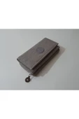 Renkli Çiçekler Kadın Cüzdan Kullanışlı Krem Renk Kadın Cüzdanı 17x10x4 Cm - 1