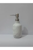 Renkli Çiçekler Sıvı Sabunluk Mermer Desenli Porselen Sabunluk 350ml - 2