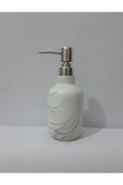 Renkli Çiçekler Sıvı Sabunluk Mermer Desenli Porselen Sabunluk 350ml - 1