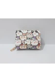Renkli Çiçekler Çocuk Cüzdan 11x8 CM Kedi Desenli Çocuk Cüzdanı - 2