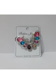 Renkli Çiçekler Broş Kelebek Modeli Metal Broş - 1