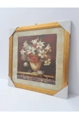 Renkli Çiçekler Çerçeveli Resim Tablo Ev Için Dekorasyon 31.5x31.5 Cm - 1