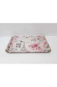 Renkli Çiçekler Melamin Çay Tepsi 33.5x23.5 CM Melamin Çay Kahve Sunum Tepsisi - 4