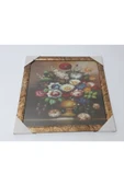 Renkli Çiçekler Çerçeveli Resim Tablo Ev için Dekorasyon 31.5X31.5 cm - 2