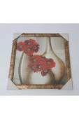 Renkli Çiçekler Çerçeveli Resim Tablo Ev Için Dekorasyon 31.5x31.5 cm - 2