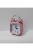Renkli Çiçekler Saat Masa Saati Kare Mini Çalar Saat - 5