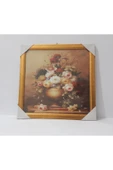 Renkli Çiçekler Çerçeveli Resim Tablo Ev Için Dekorasyon 31.5x31.5 Cm - 1