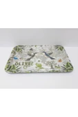 Renkli Çiçekler Melamin Çay Tepsi 33.5x23.5 CM Melamin Çay Kahve Sunum Tepsisi - 4