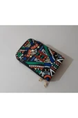 Renkli Çiçekler Kadın Cüzdan 3 Bölmeli Telefon Çanta Cüzdan Kadın Cüzdanı 20x12x5 Cm - 6