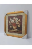 Renkli Çiçekler Çerçeveli Resim Tablo Ev Için Dekorasyon 31.5x31.5 Cm - 3