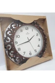 Renkli Çiçekler Duvar Saat Beyaz Yuvarlak 35 CM Duvar Saati - 1