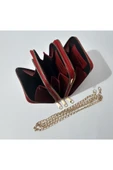 Renkli Çiçekler Kadın Cüzdan 3 Bölmeli Telefon Çanta Cüzdan Kadın Cüzdanı 20x12x5 Cm - 5