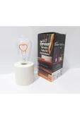 Renkli Çiçekler Dekoratif Masa Lambası Kalp Işıklı Lamba - 3