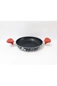 Renkli Çiçekler 22 CM Desenli Teflon Tava Yumurta Melemen Tavası Pişirme Tava - 1