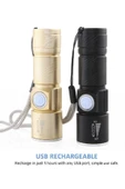 Renkli Çiçekler Süper Parlak Mini Usb Led El Feneri Şarj Edilebilir Su Geçirmez Zumlanabilir Kullanışlı Fener - 5