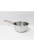 Renkli Çiçekler 16 CM Tabanlı Derin Paslanmaz Çelik Tava Süt Çorba Yemek Isıtma ve Pişirme Tavası Sos Tava - 1