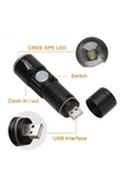 Renkli Çiçekler Parlak Mini Usb Led El Feneri Şarj Edilebilir Su Geçirmez Zumlanabilir Kullanışlı - 3