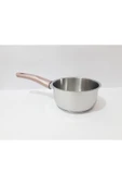Renkli Çiçekler 14 CM Tabanlı Derin Paslanmaz Çelik Tava Süt Çorba Yemek Isıtma ve Pişirme Tavası Sos Tava - 1