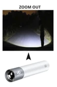 Renkli Çiçekler Usb Şarj Edilebilir Mini Led El Feneri 3 Aydınlatma Modu Su Geçirmez Pik Yakınlaştırma El Feneri - 1